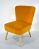 Velvet Oyster Occasional Chair Fluted Retro Bedroom Living Room Accent Seat
