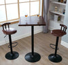 2 x Vintage Bar Stools Round Leather Seat Swivel High Leg Lifting Elegant Backed