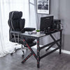 Black Computer Desk Corner PC Laptop Table Gaming Workstation w/ USB Plug & LED