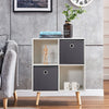 4 Storage Cube Modular Display Storage Cabinet Organiser with 2 Fabric Drawers