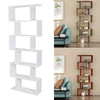 Wood Bookcase Bookshelf S Shape 6 Tier Shelves Free Shelving Storage White Unit