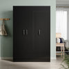 Black Modern High Gloss 3 Door Triple Wardrobe with Hanging Rail & Shelves