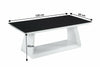 High Gloss Designer White Black Glass Modern Rectangle Coffee Side Table Living