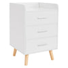 White Bedside Table Cabinet Nightstand with 3 Drawers Storage Bedroom Furniture