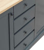 Carden Sideboard 2 Doors 4 Drawers Storage Cabinet Cupboard Dark Grey and Oak