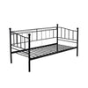 Black 3ft Single Metal Day Bed Sofabed with Pull Out Trundle Set