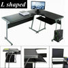 L-Shape Corner Gaming Desk Computer PC Workstation Writing Switch Table Black-Z