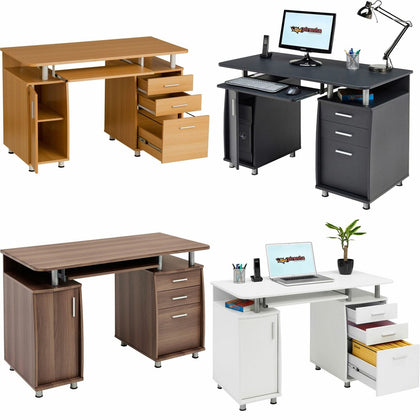 Computer Desk with Storage & A4 Filing Drawer Home Office - Piranha Emperor PC 2