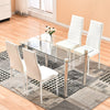 Modern Clear Tempered Glass Dining Table Metal Chrome Legs Dining Room Kitchen