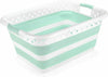 SILICON COLLAPSIBLE PLASTIC FOLDING LAUNDRY BASKET WASHING CLOTH STORAGE