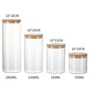 Set of 4 Glass Jar Borosilicate Storage Container Food Rice Pasta Jars 4.8L All