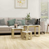 Living Room Modern Nesting Tables 3 pcs Oak and White Chipboard