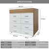Large White Chest Of Drawers Wooden Bedside 8 Drawer Cabinet Bedroom Furniture