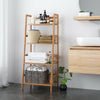 Ladder Bookcase Bamboo Storage Shelving Unit 4Tier Plant Rack Freestanding Shelf