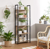Tall Industrial Bookcase Vintage Display Unit Rustic Grey Storage Shelf Cabinet