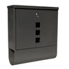 Black Wall Mounted Locking Mail Box Post/Newspaper Box House/Office Durable UK