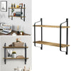 Floating Wall Shelves Rustic Wood Shelf Metal Hanging Storage Rack Shelving Unit