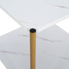 2 Tier Coffee Table Marble Effect Sofa Side End Table Storage Shelf Living Room
