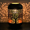 31cm Large Tree of Life Black Votive Candle Holder Lantern Laser Cut Out Design
