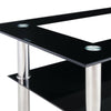 Black Glass Coffee Tea Table Modern Clear Living Room Chrome Legs Black Modern