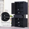 Freestanding Kitchen Storage Cabinet w/ Drawers Cupboards Shelves Home Black