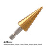 3pcs Step Cone Drill Bit Set HSS Steel Titanium Coated Hex Shank Hole Cutter