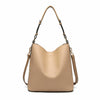 2 pcs Set Bucket style Handbag Ladies Faux Leather Large Shoulder Tote Bag