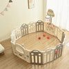 14 Panels Foldable Baby Playpen with Activity Panel & Basketball Hoop Grey HT