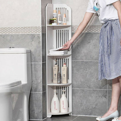 4 Tier Bathroom Corner Shelf Display Stand Dampproof Floor Stand Cabinet Unit