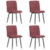4x Ergonomic Dining Chairs Velvet Padded Seat Black Metal Legs Kitchen Furniture