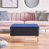 Darcey Navy Square Footstool With Gold Legs