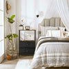 Industrial Style Side Table Bedside Storage Unit Fabric Drawers Nightstand Chest
