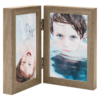 Bifold Photo Frame Collage Light Brown 2x GF0