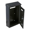 Lockable Black Steel Wall Mounted Letter Post Mail Box Mailbox Postbox Letterbox