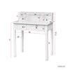 Dressing Table Wood Vanity Makeup Desk with 4 Storage Drawers and Shelves White