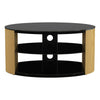 Oak TV Stand Wood Effect Oval with Black Glass Shelves for TVs 28" 32" 37" 40"