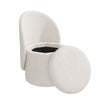 Off-White Boucle Dressing Table Chair with Ottoman Storage - Leah LAH001