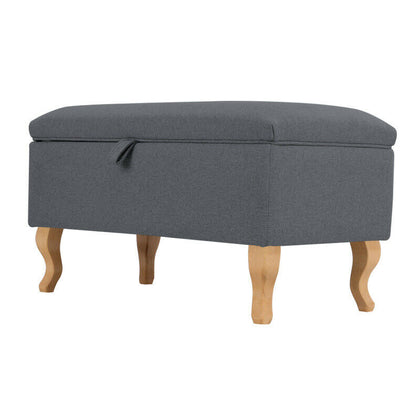 Storage Bench Chair Footrest Stool Chair Ottoman Fabric Pouffe Bench Toy Box UK