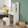 White Dressing Table Stool Vanity Set Makeup Desk w/ Sliding Mirror & Drawers UK