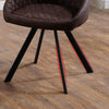 2 Pcs Faux Leather Dining Chairs Armchairs Office Kitchen Brown Grey Industrial