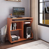 Computer Desk PC Laptop Writing Table Storage Shelf Workstation Wood Cart Wheels