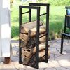 Heavy Duty Firewood Log Wood Rack Storage Holder Large Space Metal Shelf Stand