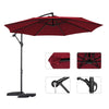 Mondeer 3M Garden Banana Parasol Cantilever Parasol Crank Handle with Solar LED