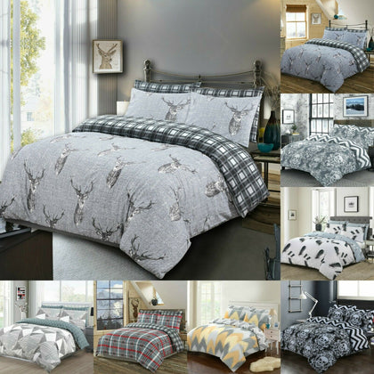 LUXURY BEDDING SET PRINTED DUVET COVER 100% COTTON 200TC DOUBLE SUPER KING SIZES