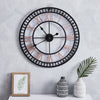 LARGE SKELETON HOME GARDEN WALL CLOCK ROMAN NUMERAL OPEN FACE MODERN ROUND METAL