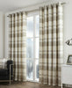 Balmoral Check Natural Eyelet Ring Top Curtains