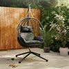 Rattan Swing Egg Chair Garden Patio Indoor Outdoor Hanging Wicker Chair Cushion