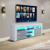 Modern TV Unit Cabinet Stand LED Light High Gloss Doors and Matt body Storage