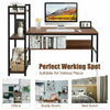 Wooden Gaming Computer Desk with Adjustable Storage Shelves Writing Study Table