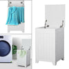 White Gloss Wooden Laundry Bin Basket Strong MDF Hinged Lid Hamper Storage Box